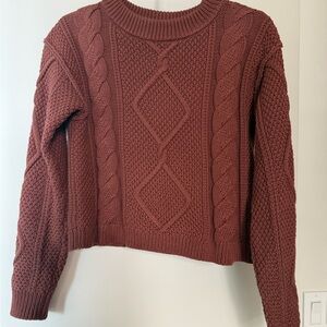 Cable Knit Quince Sweater in Brown; unworn